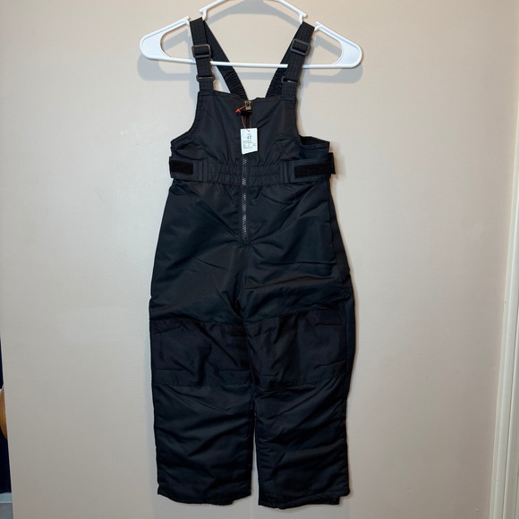 NWT Cat & Jack Toddler Boys Black Insulated Snow Bib Ski Pant Size 4T Waterproof